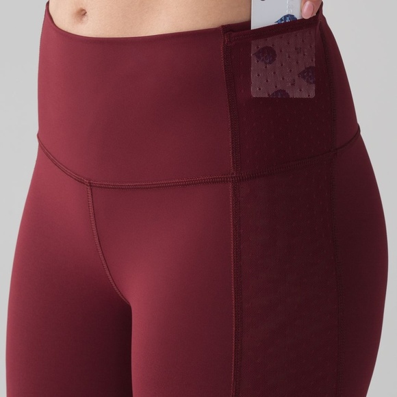 lululemon athletica Pants - Lululemon Body Con Crops Deep Rouge